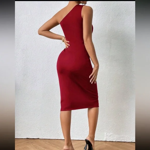 Sexy mesh insert slit thigh bodycon dress - Picture 3 of 7